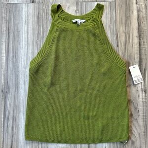 NWT Ophelia Roe Knit High Neck Tank Top in Green Size XL